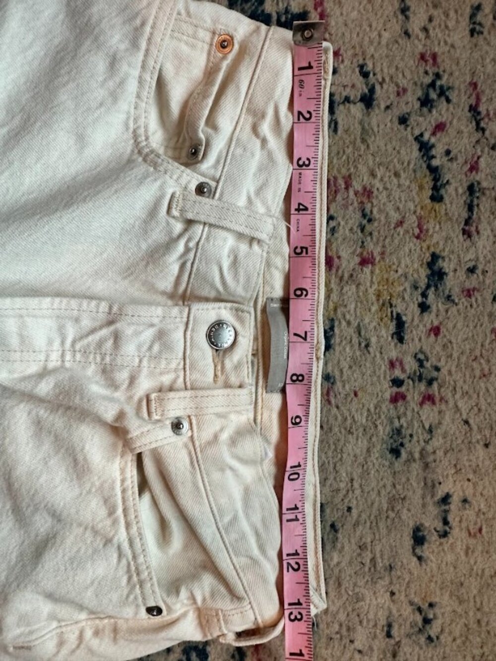 Everlane 100% Organic Cotton Cream Color Rigid Slouch Straight Leg Jean- sz 23 - Picture 4 of 9
